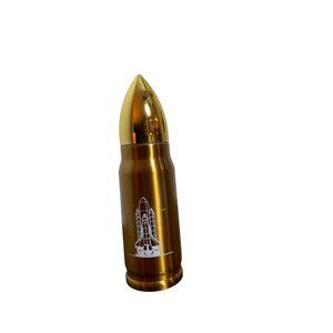 Space Shuttle Theme Bullet Shaped Thermos With Stainless Steel Interior & Gold F